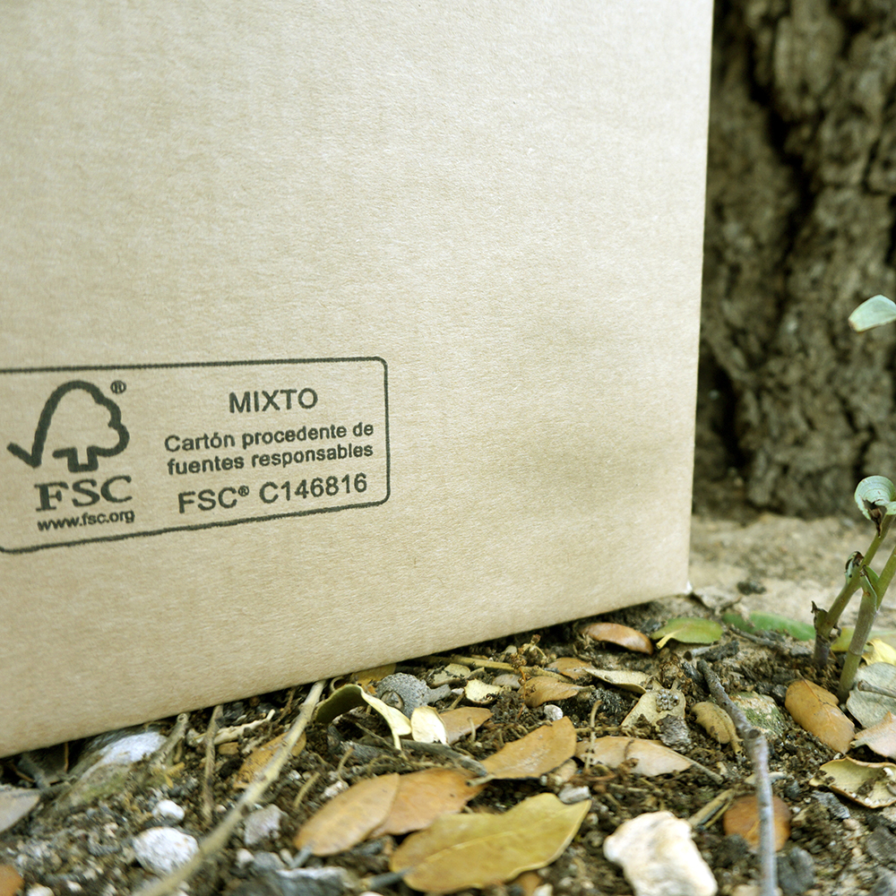 Papelera certificado FSC, papelera carton reciclado